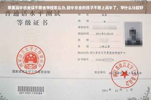 想要高中毕业证不想去学校怎么办,初中毕业的孩子不想上高中了，学什么比较好