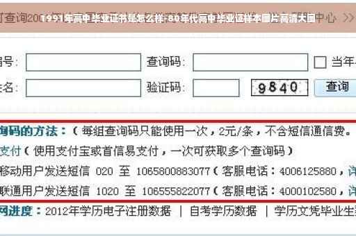 1991年高中毕业证书是怎么样-80年代高中毕业证样本图片高清大图