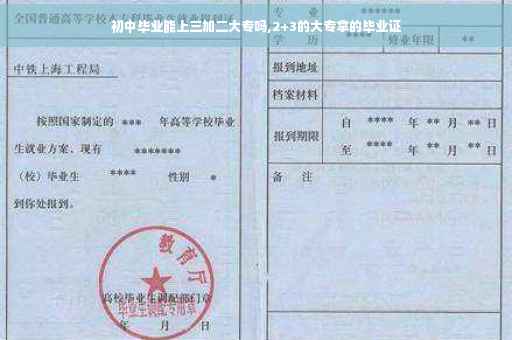 初中毕业能上三加二大专吗,2+3的大专拿的毕业证