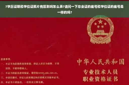 ?学历证明和学位证照片有区别吗怎么弄?请问一下毕业证的编号和学位证的编号是一样的吗?