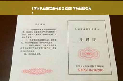 ?学历认证报告编号怎么查询?学历证明检索
?
