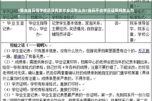?想去当兵但学校还没有发毕业证怎么办?当兵不给学历证明吗怎么办
?