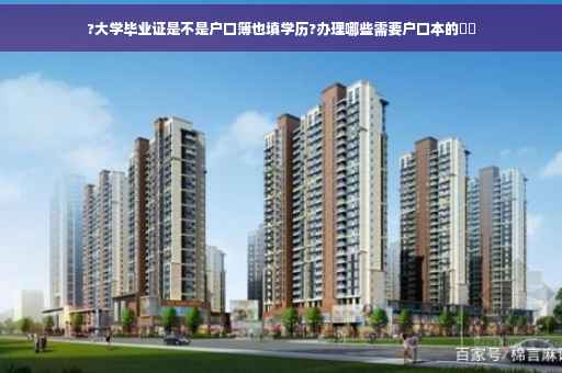 ?大学毕业证是不是户口簿也填学历?办理哪些需要户口本的⚡️