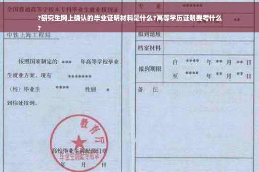 ?研究生网上确认的毕业证明材料是什么?高等学历证明要考什么
?