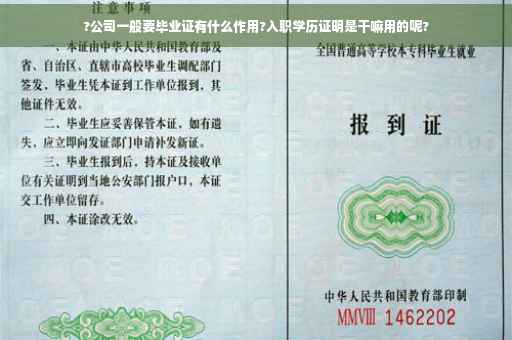 ?公司一般要毕业证有什么作用?入职学历证明是干嘛用的呢?