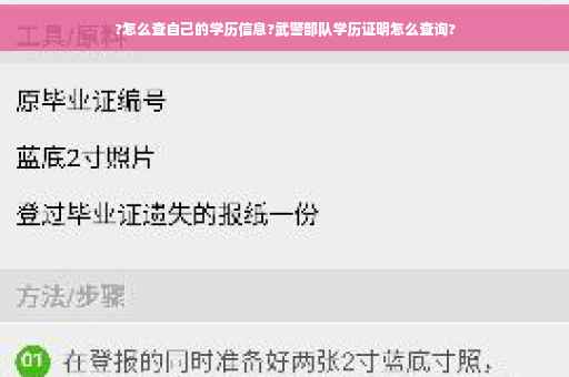 ?怎么查自己的学历信息?武警部队学历证明怎么查询?