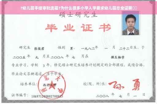 ?幼儿园手续审批流程?为什么很多小学入学要求幼儿园毕业证明⚡️