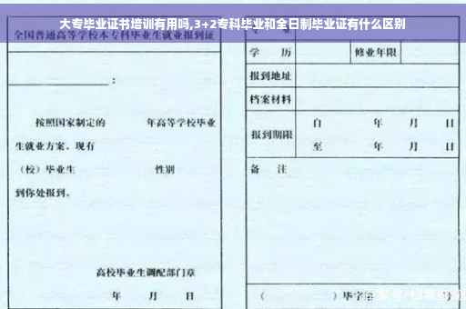 大专毕业证书培训有用吗,3+2专科毕业和全日制毕业证有什么区别