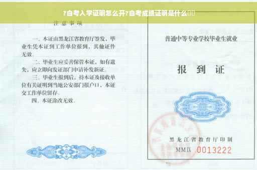 ?自考入学证明怎么开?自考成绩证明是什么⚡️