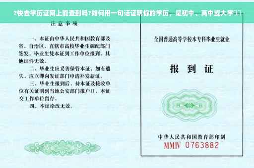 ?快去学历证网上能查到吗?如何用一句话证明你的学历，是初中、高中或大学⚡️