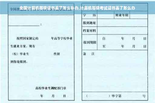 全国计算机等级证书丢了怎么补办,计算机等级考试证书丢了怎么办