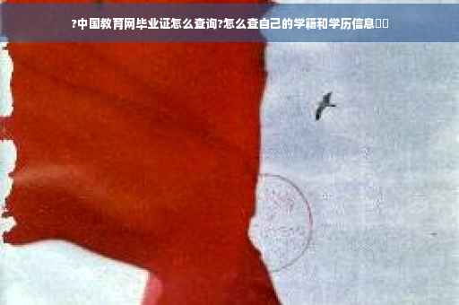 ?中国教育网毕业证怎么查询?怎么查自己的学籍和学历信息⚡️