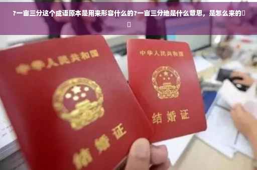 ?一亩三分这个成语原本是用来形容什么的?一亩三分地是什么意思，是怎么来的⚡️