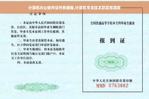 计算机办公软件证书有哪些,计算机专业技术职称有哪些