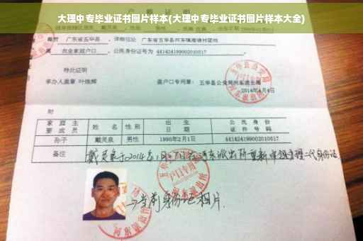 大理中专毕业证书图片样本(大理中专毕业证书图片样本大全)