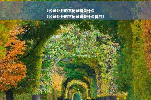 ?公证处开的学历证明是什么
?公证处开的学历证明是什么样的?
