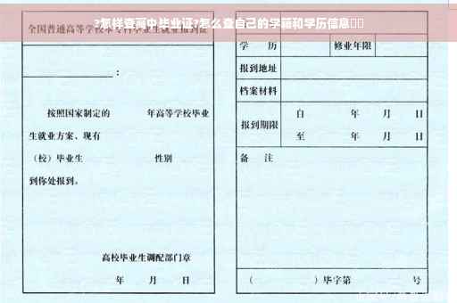 ?怎样查高中毕业证?怎么查自己的学籍和学历信息⚡️