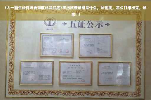 ?大一新生证件照要蓝底还是红底?学历核查证明是什么，从哪找，怎么打印出来，急求⚡️