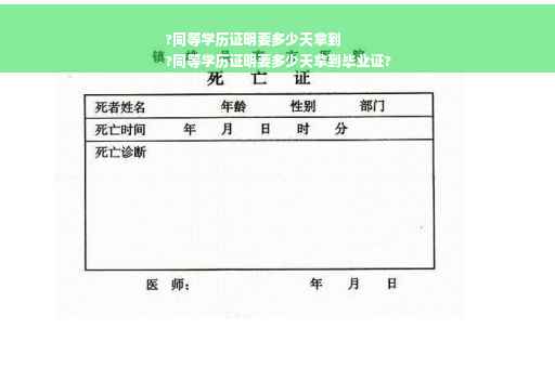 ?同等学历证明要多少天拿到
?同等学历证明要多少天拿到毕业证?