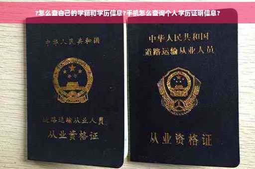 ?怎么查自己的学籍和学历信息?手机怎么查询个人学历证明信息?