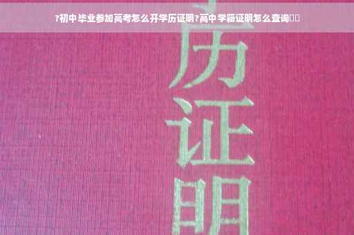?初中毕业参加高考怎么开学历证明?高中学籍证明怎么查询⚡️