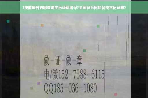 ?技能提升去哪查询学历证明编号?全国征兵网如何找学历证明?