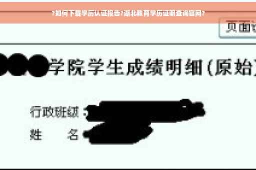 ?如何下载学历认证报告?湖北教育学历证明查询官网?