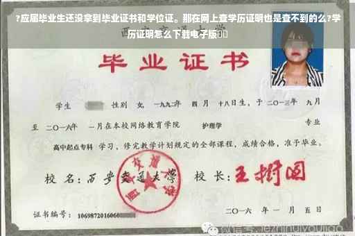 ?应届毕业生还没拿到毕业证书和学位证。那在网上查学历证明也是查不到的么?学历证明怎么下载电子版⚡️