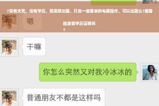 ?没有文凭，没有学历，但是想出国，只会一些简单的电脑操作，可以出国么?美国旅游要学历证明吗
?