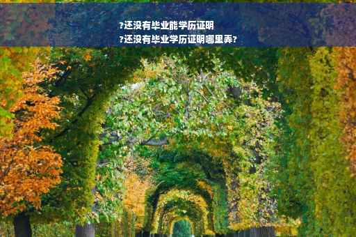 ?还没有毕业能学历证明
?还没有毕业学历证明哪里弄?