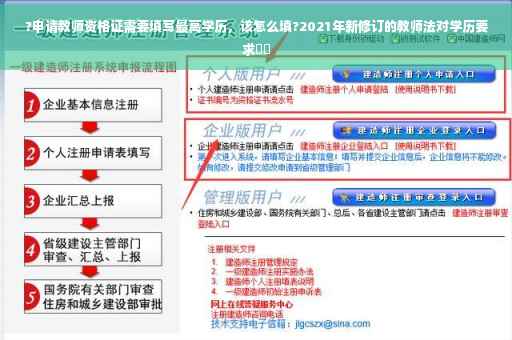 ?申请教师资格证需要填写最高学历，该怎么填?2021年新修订的教师法对学历要求⚡️