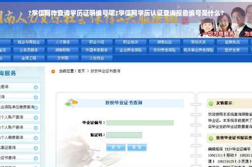 ?学信网咋查询学历证明编号呢?学信网学历认证查询报告编号是什么?