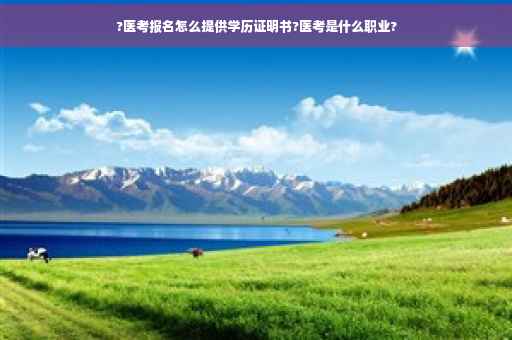 ?医考报名怎么提供学历证明书?医考是什么职业?