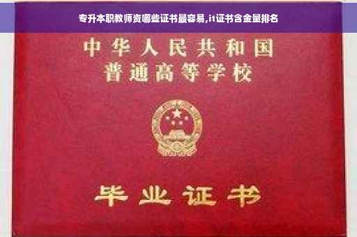 专升本职教师资哪些证书最容易,it证书含金量排名 专升本职教师资哪些证书最容易,it证书含金量排名