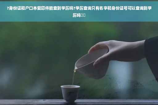 ?身份证和户口本复印件能查到学历吗?学历查询只有名字和身份证号可以查询到学历吗⚡️