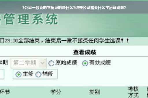 ?公司一般要的学历证明是什么?进去公司需要什么学历证明呢?