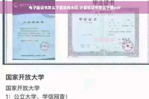 电子版证书怎么下载没有水印,计算机证书怎么下载pdf