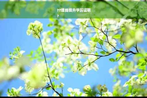 ??埋线提升学历证明
?