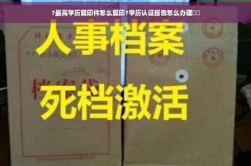 ?最高学历复印件怎么复印?学历认证报告怎么办理⚡️