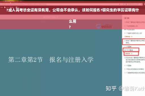 ?成人高考毕业证有没有用，公司会不会承认，该如何报名?研究生的学历证明有什么用
?