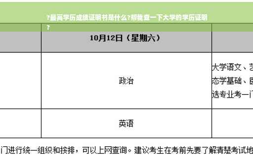 ?最高学历成绩证明书是什么?帮我查一下大学的学历证明
?