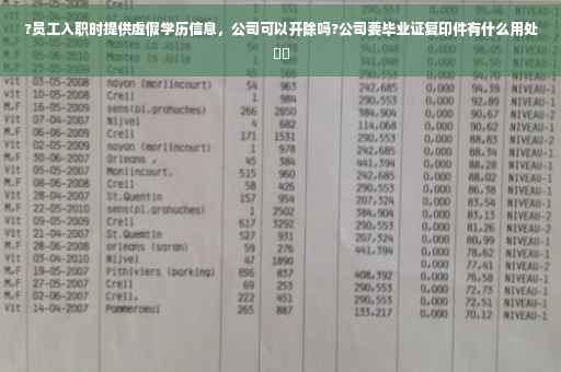?员工入职时提供虚假学历信息，公司可以开除吗?公司要毕业证复印件有什么用处⚡️