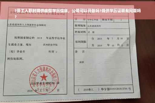 ?员工入职时提供虚假学历信息，公司可以开除吗?提供学历证明有问题吗
?