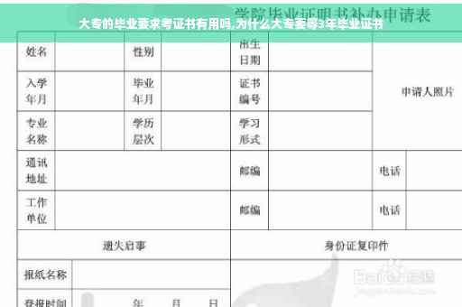 大专的毕业要求考证书有用吗,为什么大专要等3年毕业证书