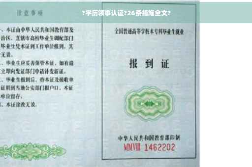 ?学历领事认证?26条措施全文?