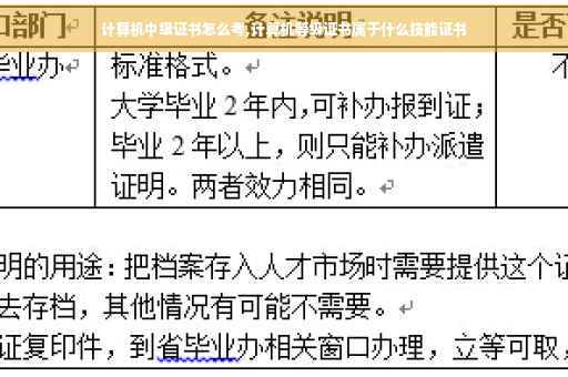 计算机中级证书怎么考,计算机等级证书属于什么技能证书
