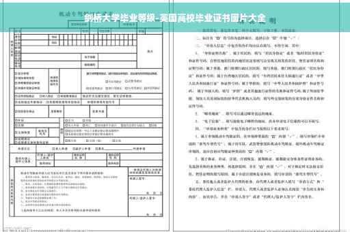 剑桥大学毕业等级-英国高校毕业证书图片大全