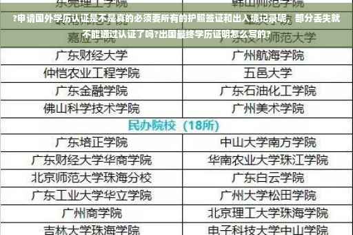 ?申请国外学历认证是不是真的必须要所有的护照签证和出入境记录呢，部分丢失就不能通过认证了吗?出国最终学历证明怎么写的?