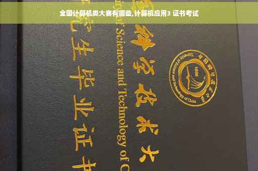 全国计算机类大赛有哪些,计算机应用3 证书考试