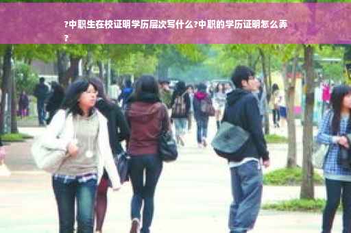?中职生在校证明学历层次写什么?中职的学历证明怎么弄
?